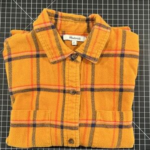 Madewell flannel shirt, mustard color